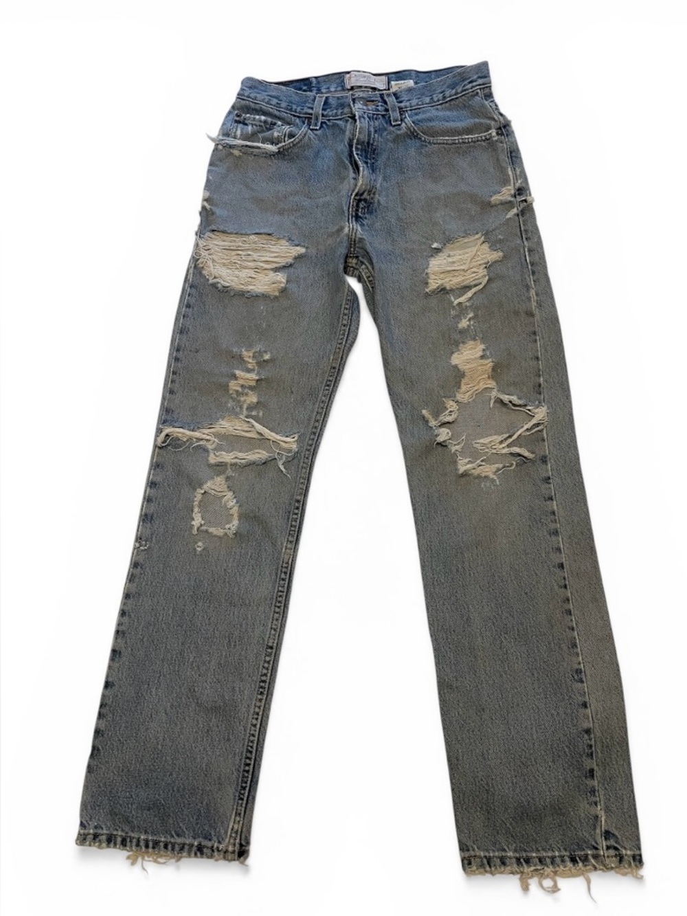 Levi Strauss Signature Straight Leg Jeans Y2K Distressed  Size 31x32